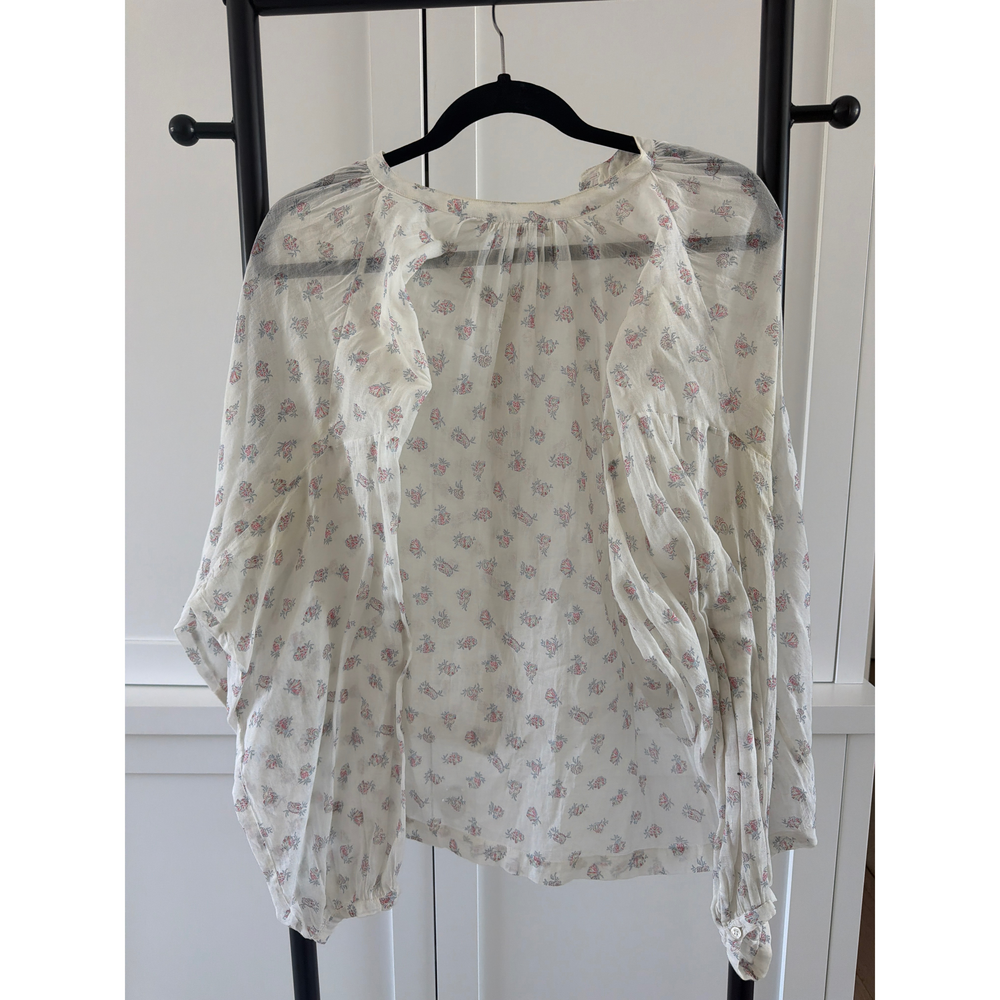 DÔEN Floral Print Button Down Blouse in White - Picture 2 of 3